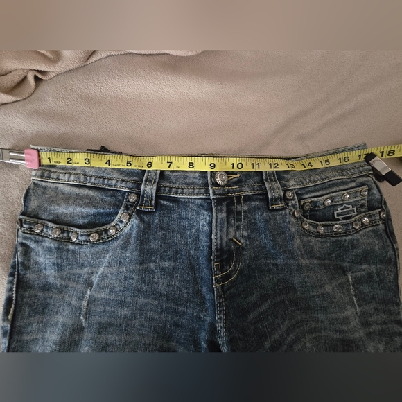 HARLEY DAVIDSON EMBELLISHED SIZE 12 WOMENS JEANS - Picture 9 of 9